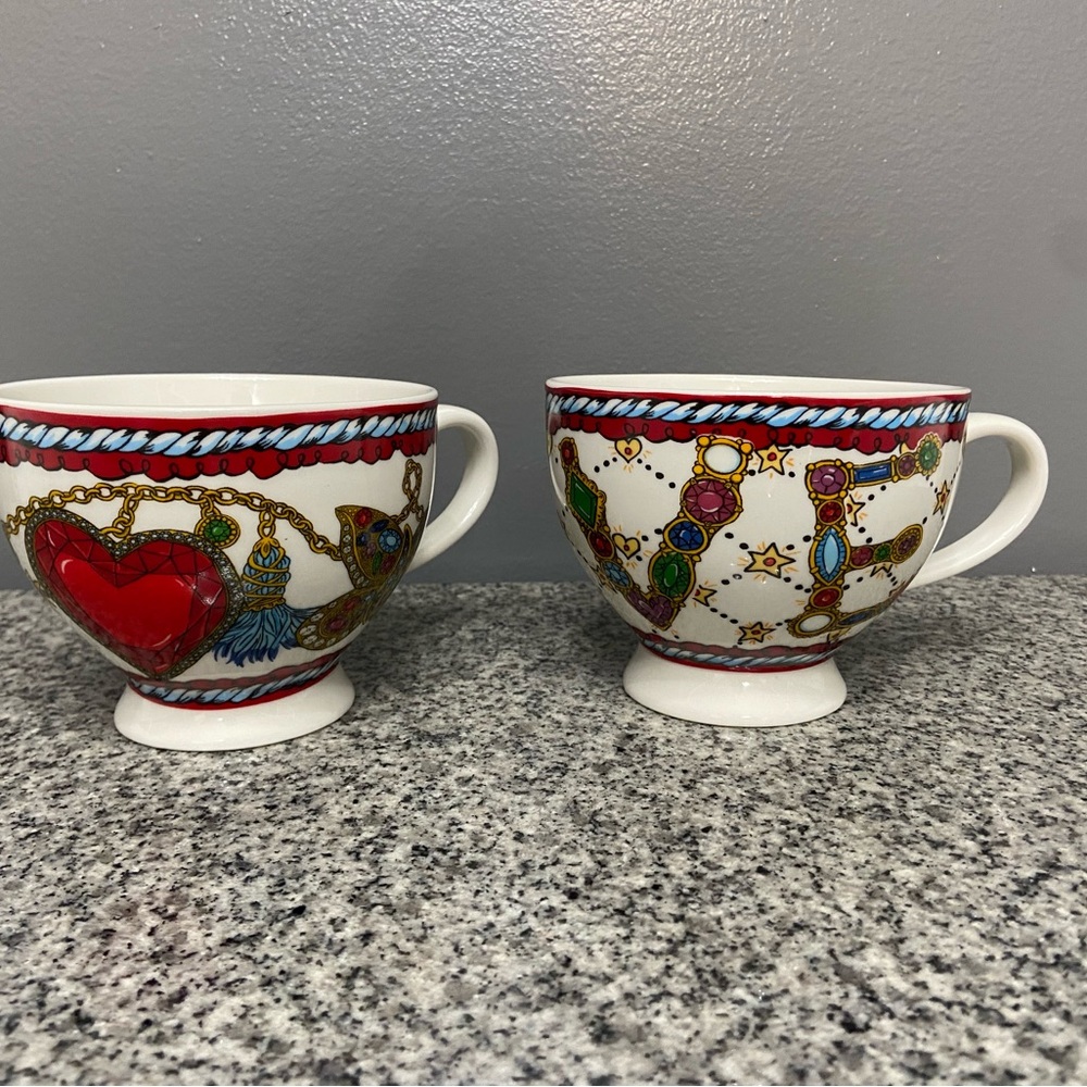 BRIGHTON Set of 2 Tea/Coffee Cups Jewel & Love Limited Edition Christmas 13 oz